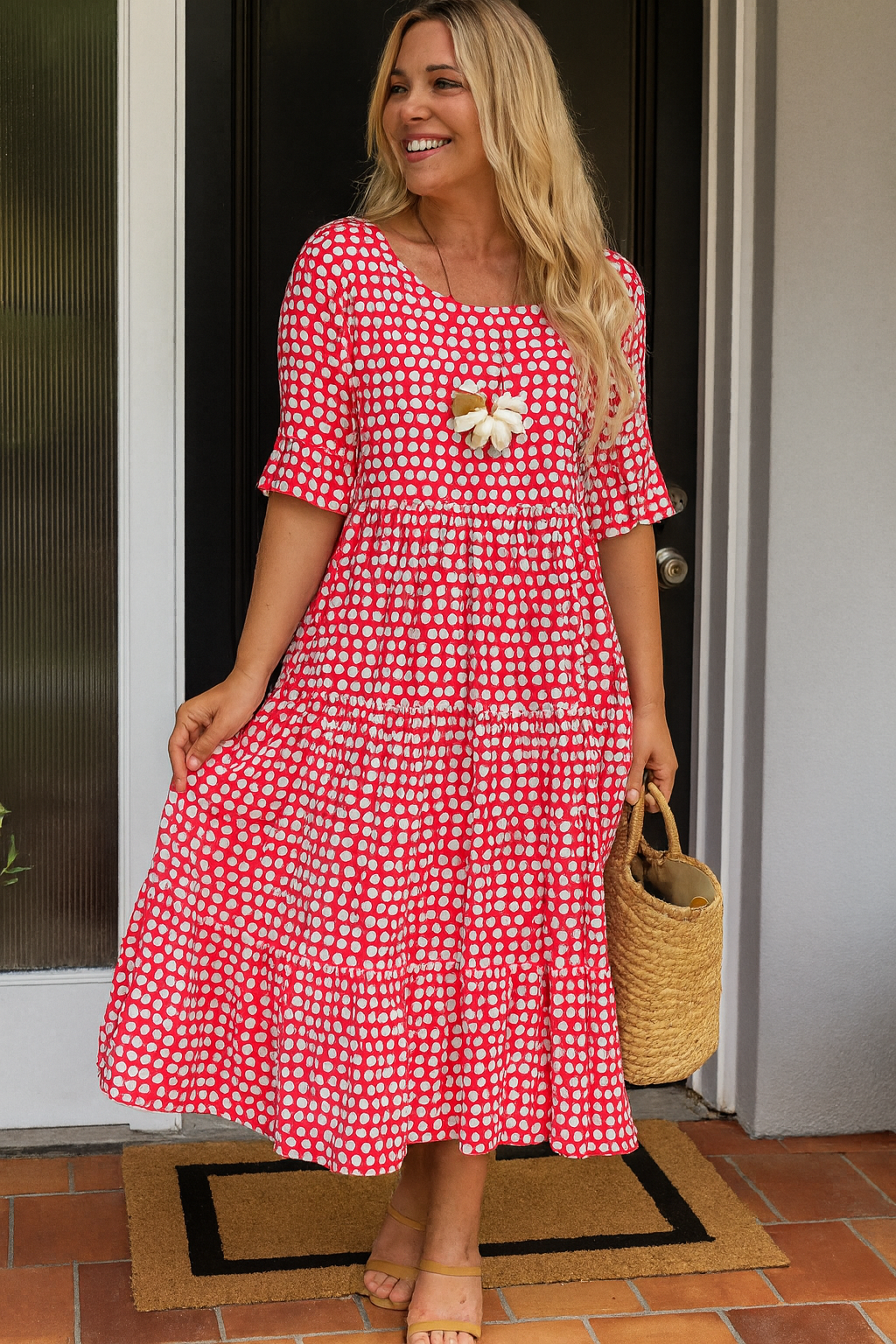 Blythea – Relaxed Tiered Midi Dress